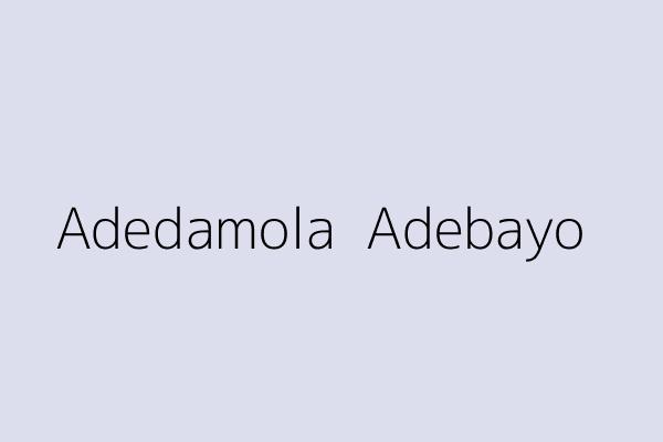 Adedamola  Adebayo
